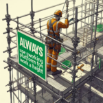 a worker working at height